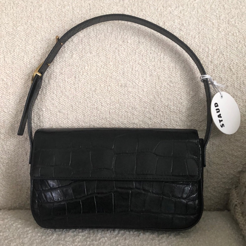 Staud Tommy croc shoulder bag